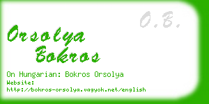 orsolya bokros business card